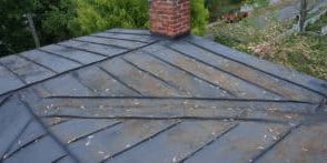 Our terne metal roof before it was repainted