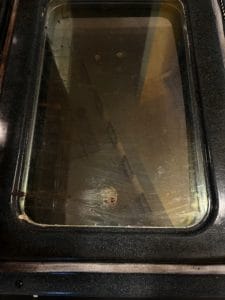 Dirty oven stove door